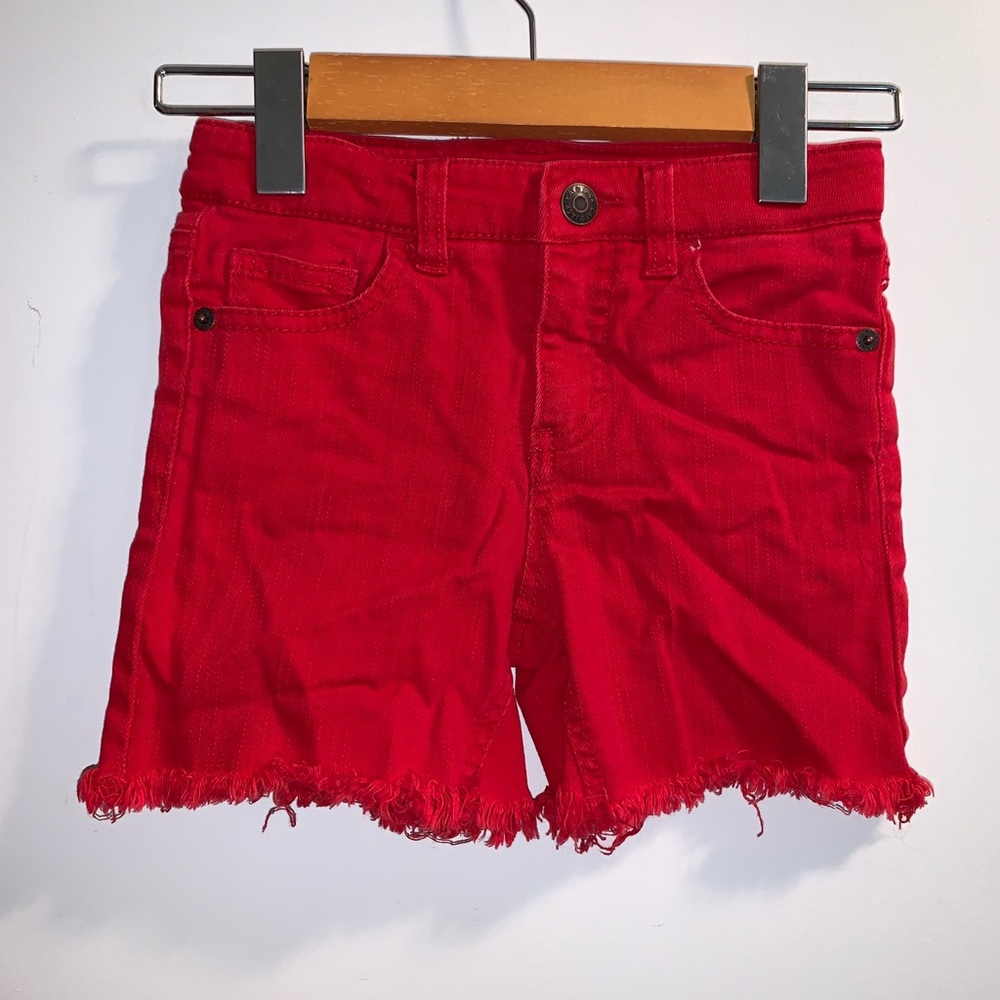 Cat & Jack mini super stretch red denim cut offs